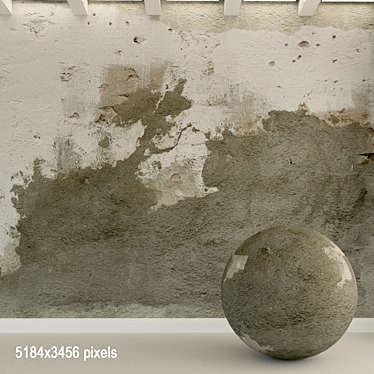 Aged Concrete Wall Texture 3D model image 1 