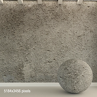 Aged Concrete Wall. Vintage Texture. 3D model image 1 