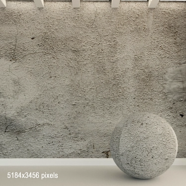 Aged Concrete Wall: Vintage Texture & Bump Maps 3D model image 1 