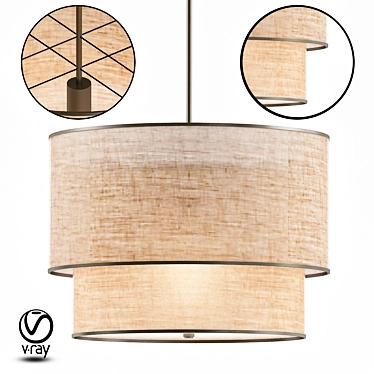 RH 2 Tier Round Linen Shade 3D model image 1 