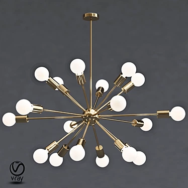 Sparkling Gold Sputnik Chandelier 3D model image 1 