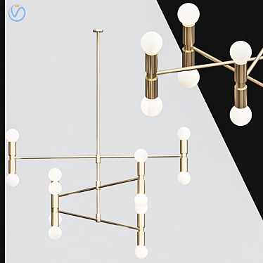 Stunning Atomium Chandelier 3D model image 1 