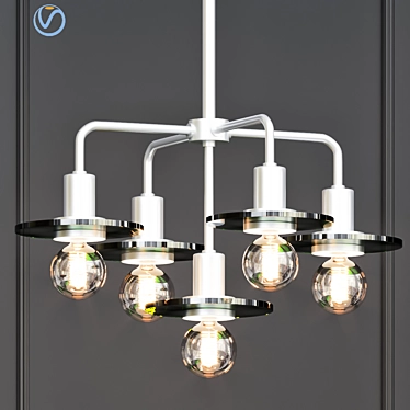 Sleek and Modern 5-Light Chandelier 3D model image 1 