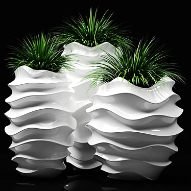 Indoor Greenery in Stylish Planters 3D model image 1 