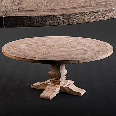 Rustic Salvaged Wood Dining Table 3D model image 1 