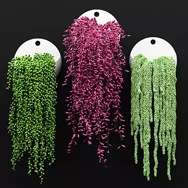 Green Oasis: Hanging Plant Set 3D model image 1 