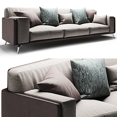 Modern Italian 2-Seater Sofa: Ditre Italia Kris 3D model image 1 