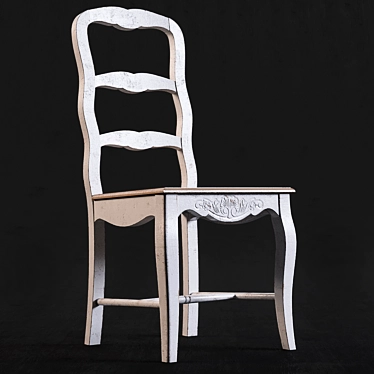 Elegant Rimini White Chair 3D model image 1 