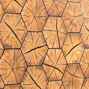 Natural Wood Slab Wall Panels 3D model image 1 