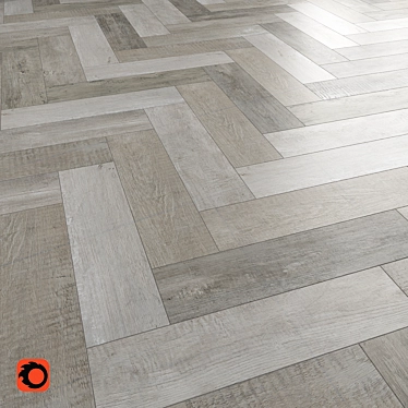 Rona Grey Wood Floor Tile: Elegant & Durable 3D model image 1 