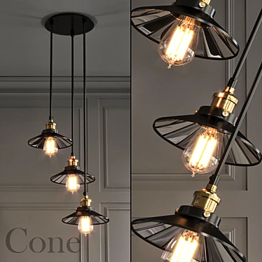 Modern Loft Cone Pendant Light 3D model image 1 