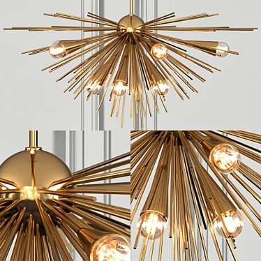 Copper Thorn Pendant Lights: Luxury Elegance 3D model image 1 