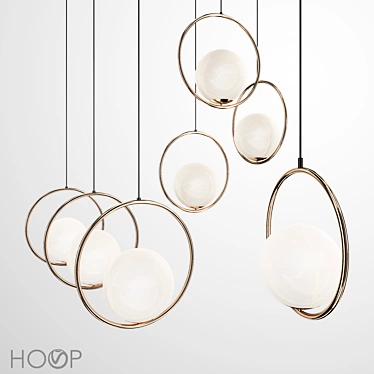 Sleek Hoop Ring Pendant Lamp 3D model image 1 