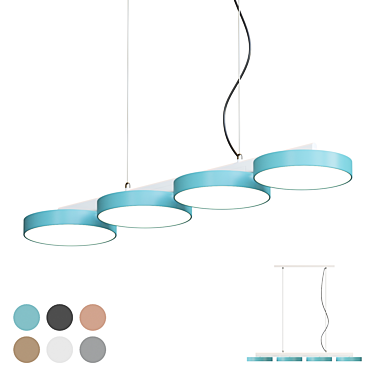 Adjustable Cross Pendant Lamp 3D model image 1 