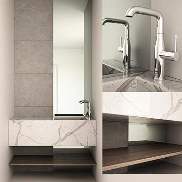 Sleek Bathroom Storage Solution 3D model image 1 