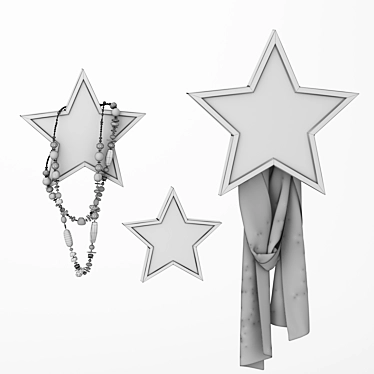 Starry Mirror Hook Set: Beautiful, Functional 3D model image 1 