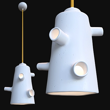 Ceramic Tube Pendant Lamp 3D model image 1 