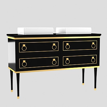 Luxury Black and Gold Vanity 3D model image 1 