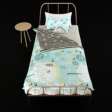 Elegant Alana Bed: Unwrapped Geometry 3D model image 1 