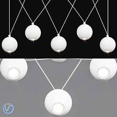 Sleek White Pendant Light 3D model image 1 