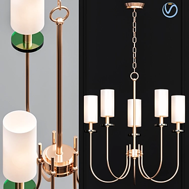 Monroe 5-Light Gold Chandelier 3D model image 1 