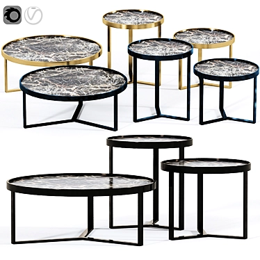 Modern Aula Coffee Table Set 3D model image 1 