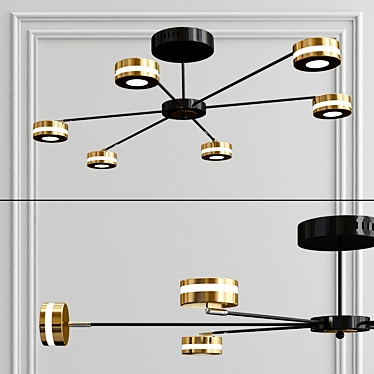 Luxury Galaxy LED Chandelier 3D model image 1 