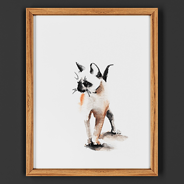 Wooden Framed Art Piece 3D model image 1 