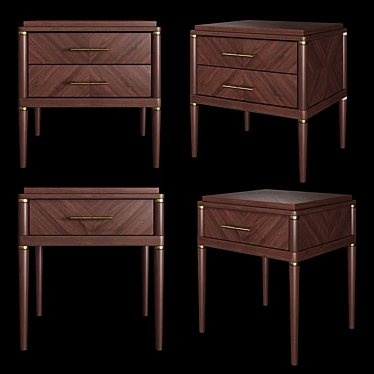 Elegant Oak Bedside Table 3D model image 1 