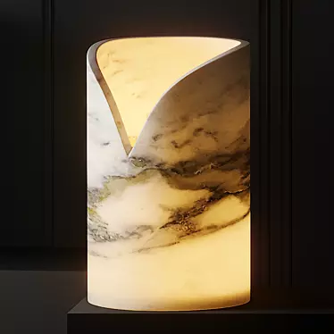 Elegant Marble Table Lamp 3D model image 1 