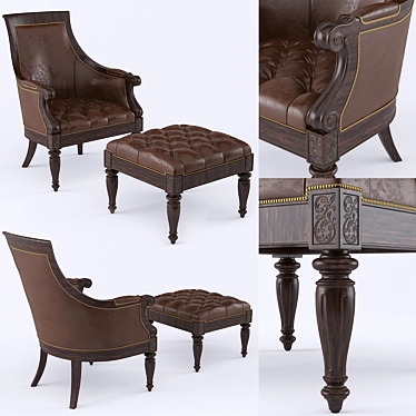 Classic Comfort: Thomasville Hemingway Anson Chair 3D model image 1 