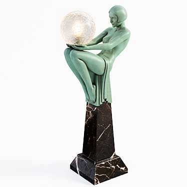 Enigme: Art Deco Femme Figural Lamp 3D model image 1 