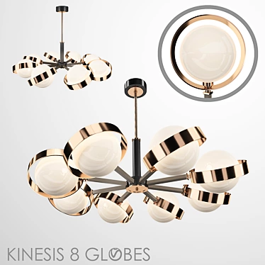 Sleek Kinesis 8-Globe Pendant 3D model image 1 