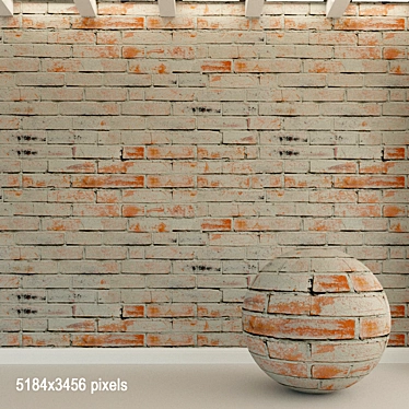 Vintage Brick Wall Texture 3D model image 1 