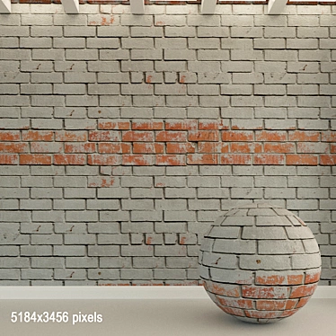 Vintage Brick Wall Texture 3D model image 1 