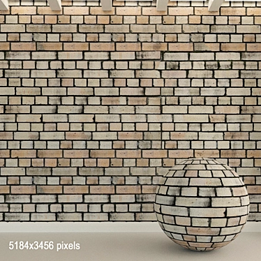 Vintage Brick Wall Texture 3D model image 1 