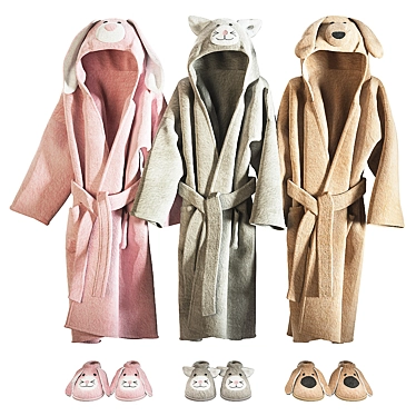 Cozy Animal Bathrobe for Kids 3D model image 1 