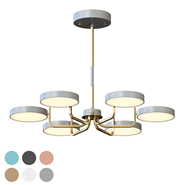 Scandinavian Style LED Chandelier: Lampatron TAVIS 6 3D model image 1 