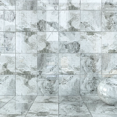 Silver Multi-Texture Wall Tiles 3D model image 1 