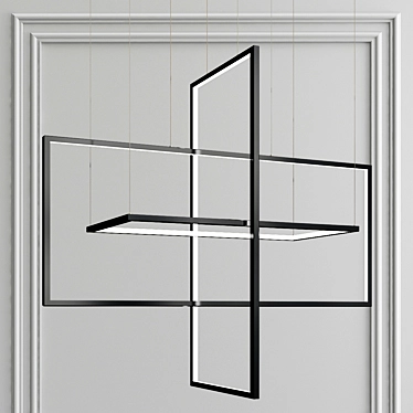 Modern Black LED Pendant Light 3D model image 1 