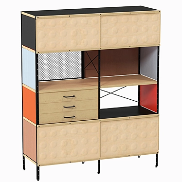 Eames ESU Bookcase: Stylish Storage Solution 3D model image 1 
