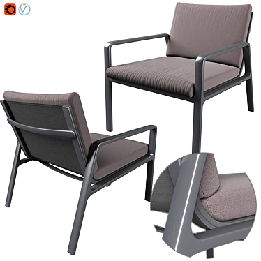 Park Life Club Armchair - Durable & Stylish Outdoors Furniture 3D model image 1 