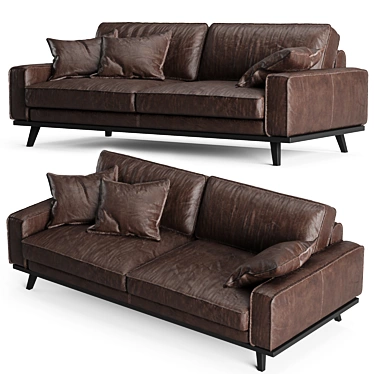 Industrial Chic Finch Leather Sofa 3D model image 1 