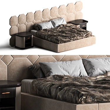 Smania Pascal 380 Bed: Luxurious Design for Ultimate Comfort 3D model image 1 