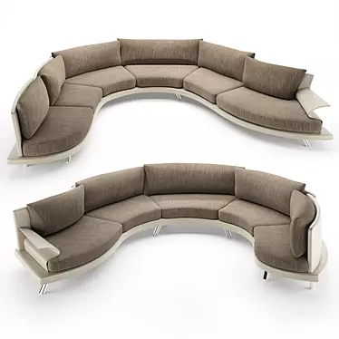 Elegant Roy Angular Sofa 3D model image 1 