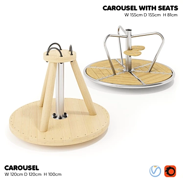 Kompan Carousel: Dynamic Nature Games 3D model image 1 