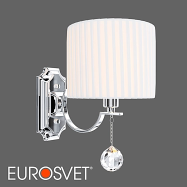 Napoli Chrome Wall Lamp with White Shade 3D model image 1 