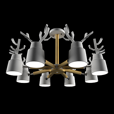 Title: Minimalist Deer Chandelier 3D model image 1 