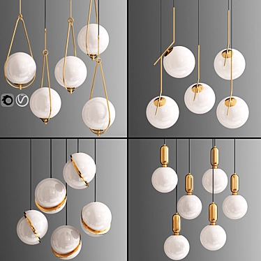 Sleek Ceiling Light Set 36 3D model image 1 