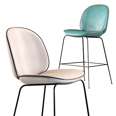 Elegant Gubi Beetle Bar Stool 3D model image 1 